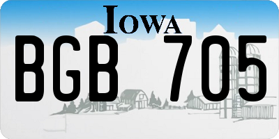 IA license plate BGB705