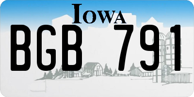 IA license plate BGB791