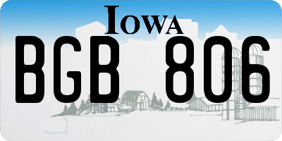 IA license plate BGB806