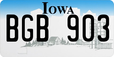 IA license plate BGB903