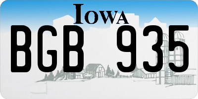IA license plate BGB935