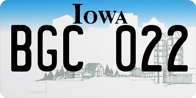 IA license plate BGC022