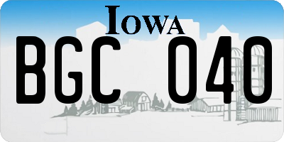 IA license plate BGC040