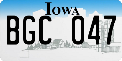 IA license plate BGC047