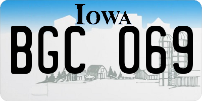 IA license plate BGC069