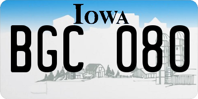 IA license plate BGC080