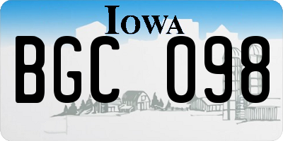 IA license plate BGC098