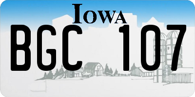 IA license plate BGC107
