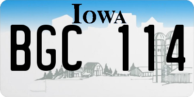 IA license plate BGC114