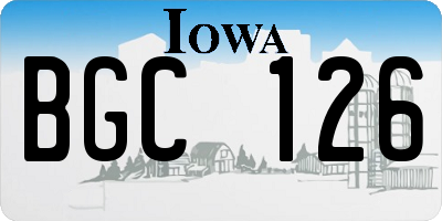 IA license plate BGC126