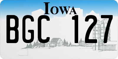 IA license plate BGC127