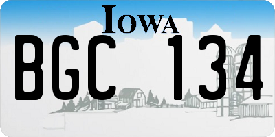 IA license plate BGC134