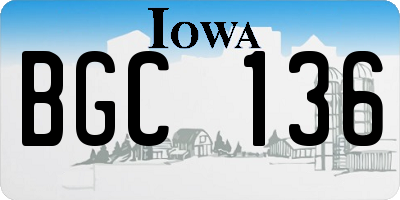 IA license plate BGC136
