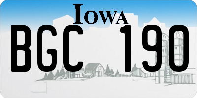 IA license plate BGC190