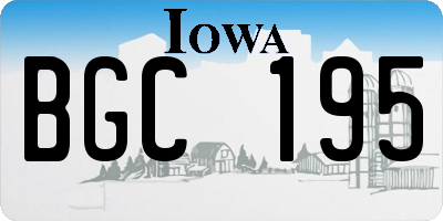 IA license plate BGC195