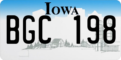 IA license plate BGC198