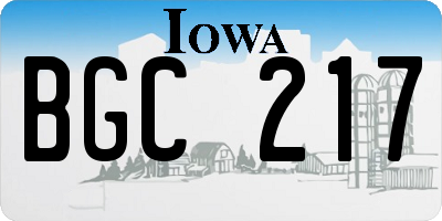IA license plate BGC217