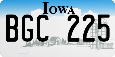 IA license plate BGC225