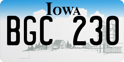 IA license plate BGC230