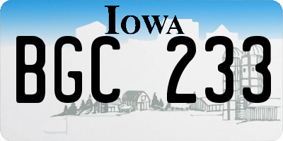 IA license plate BGC233