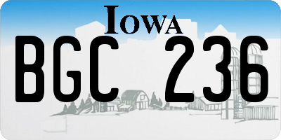 IA license plate BGC236