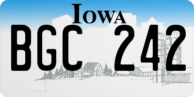 IA license plate BGC242