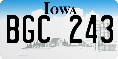 IA license plate BGC243