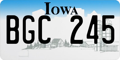 IA license plate BGC245