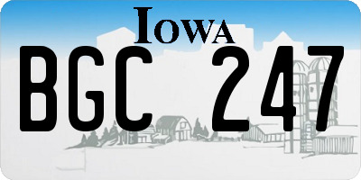 IA license plate BGC247