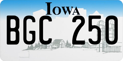 IA license plate BGC250