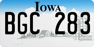IA license plate BGC283