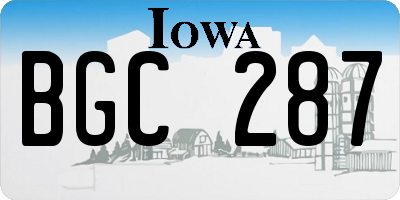 IA license plate BGC287