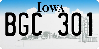 IA license plate BGC301