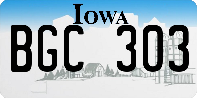 IA license plate BGC303