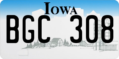 IA license plate BGC308