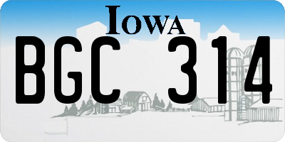 IA license plate BGC314