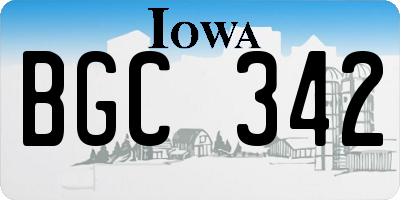 IA license plate BGC342