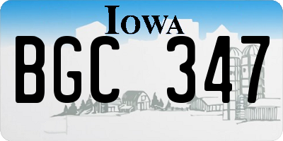 IA license plate BGC347