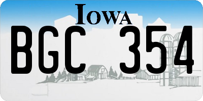 IA license plate BGC354