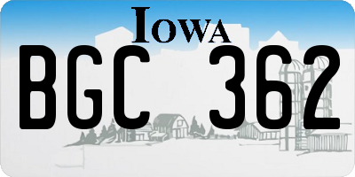 IA license plate BGC362