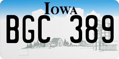 IA license plate BGC389