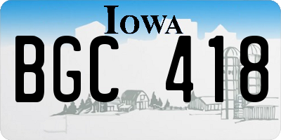 IA license plate BGC418
