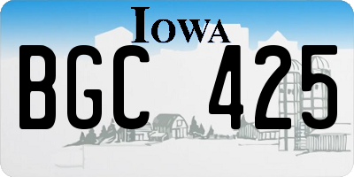 IA license plate BGC425