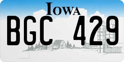 IA license plate BGC429