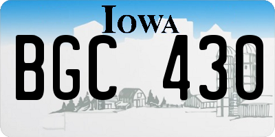 IA license plate BGC430