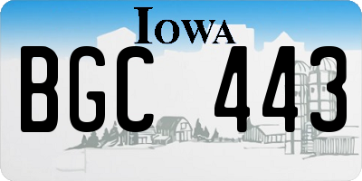 IA license plate BGC443