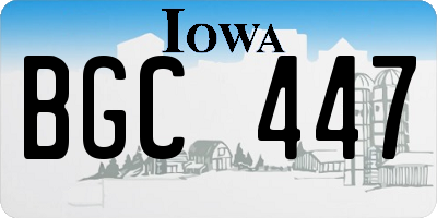 IA license plate BGC447