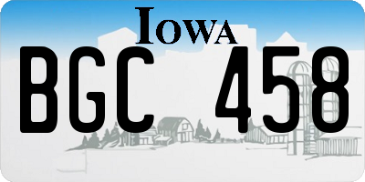 IA license plate BGC458