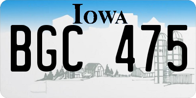 IA license plate BGC475