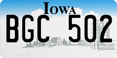 IA license plate BGC502